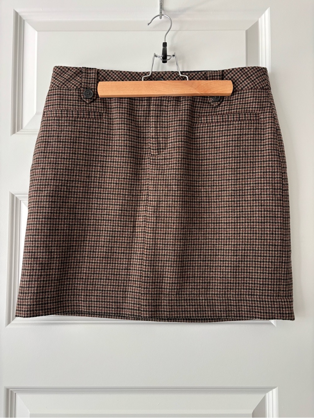 Eddie Bauer Houndstooth Wool Mini Skirt Petite 6